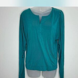 FREE PEOPLE We the Free Womens Top Olivia Glitter Cosy Fit Soft Evergreen Medium